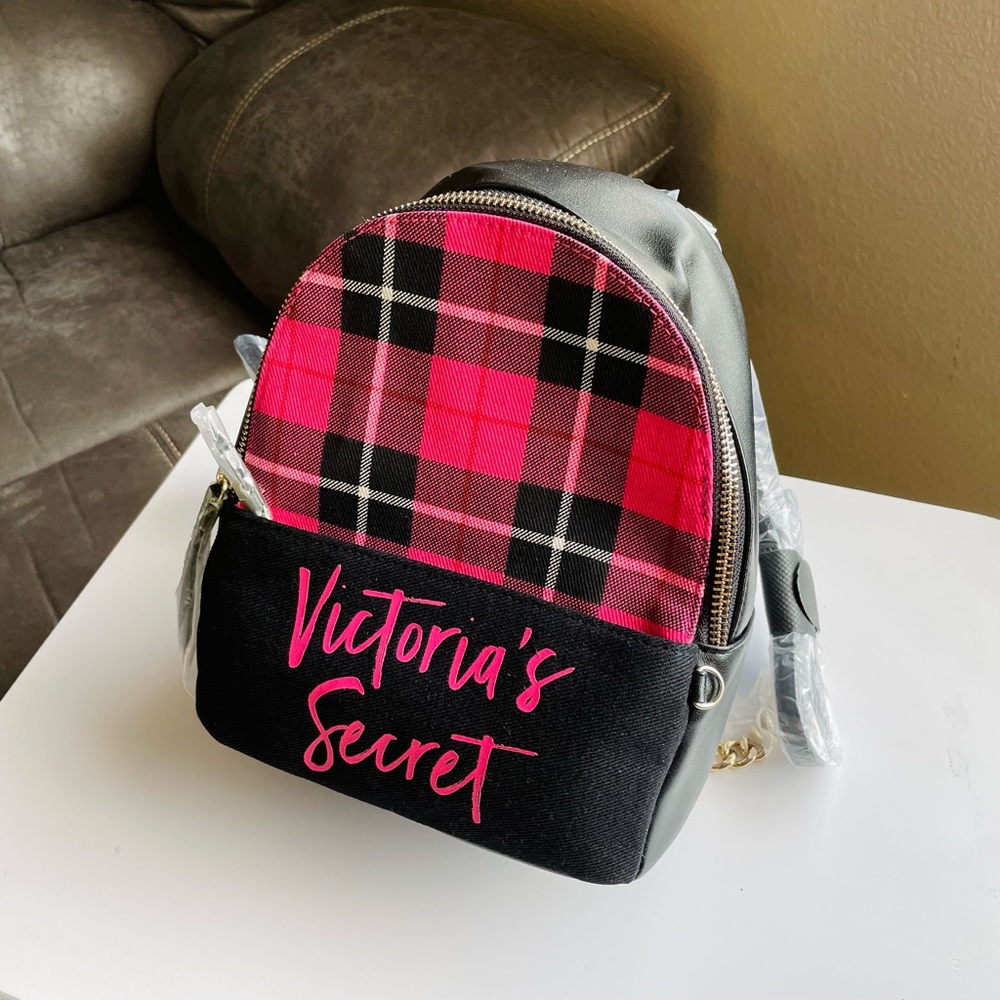 Victoria’s Secret mini Pink Plaid Backpack